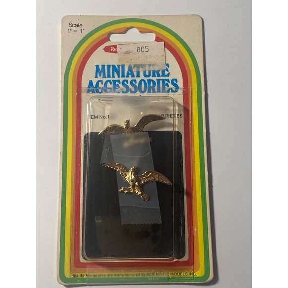 VTG Dollhouse Miniatures Door Knob House Numbers EagleDoor Knocker 4pc - Picture 2 of 12